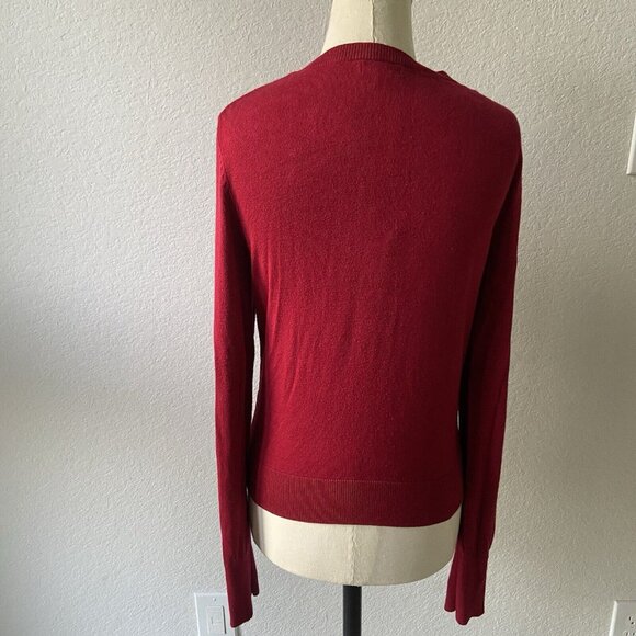 Express Tricot Red Jeweled Button Down Cardigan Womens Size M - Picture 3 of 6